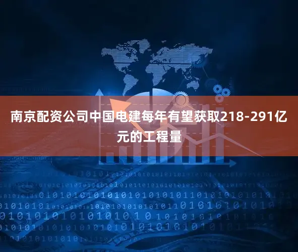 南京配资公司中国电建每年有望获取218-291亿元的工程量